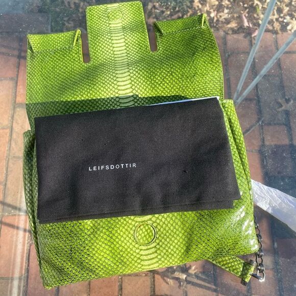 Anthropologie Leifsdottir Python Embossed Leather Bag NWT - Picture 9 of 11